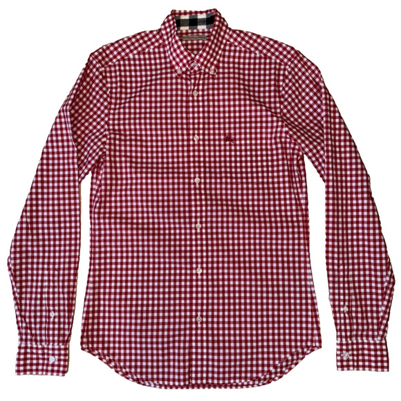 Burberry Other - Burberry Brit Red White Gingham Nova Check Print Button Down Long Sleeve Shirt S